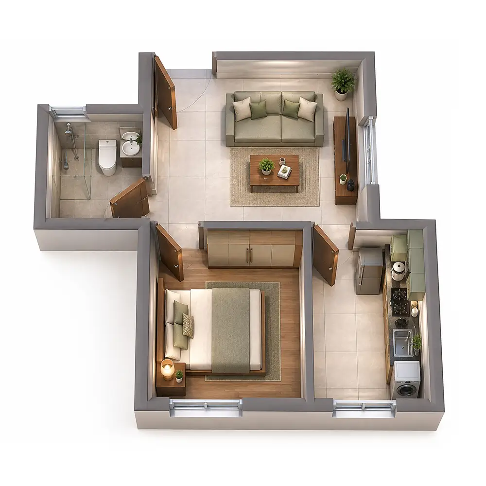 1BHK isometric